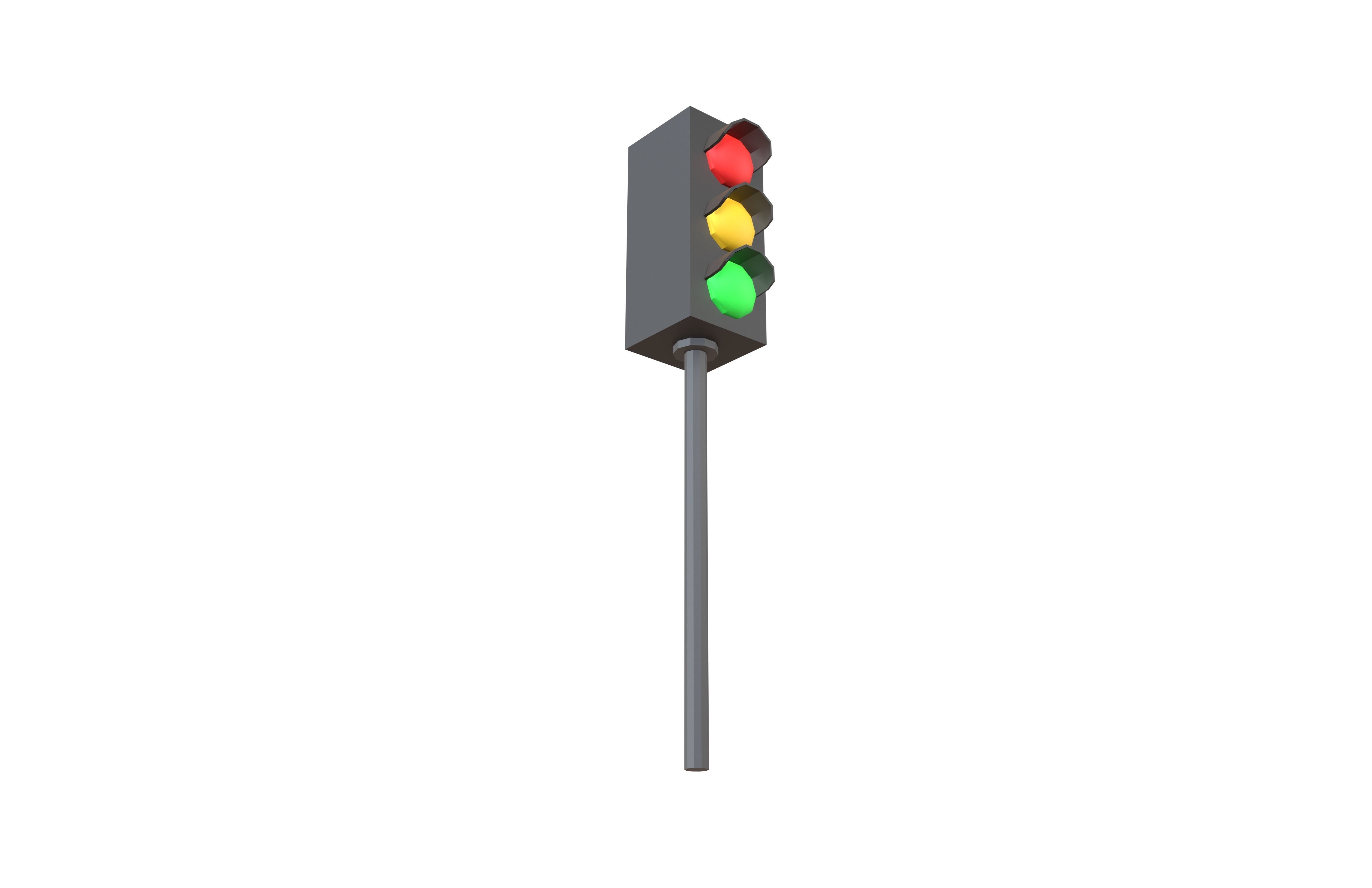 Traffic Light v1 001 Low-poly 3D model_3