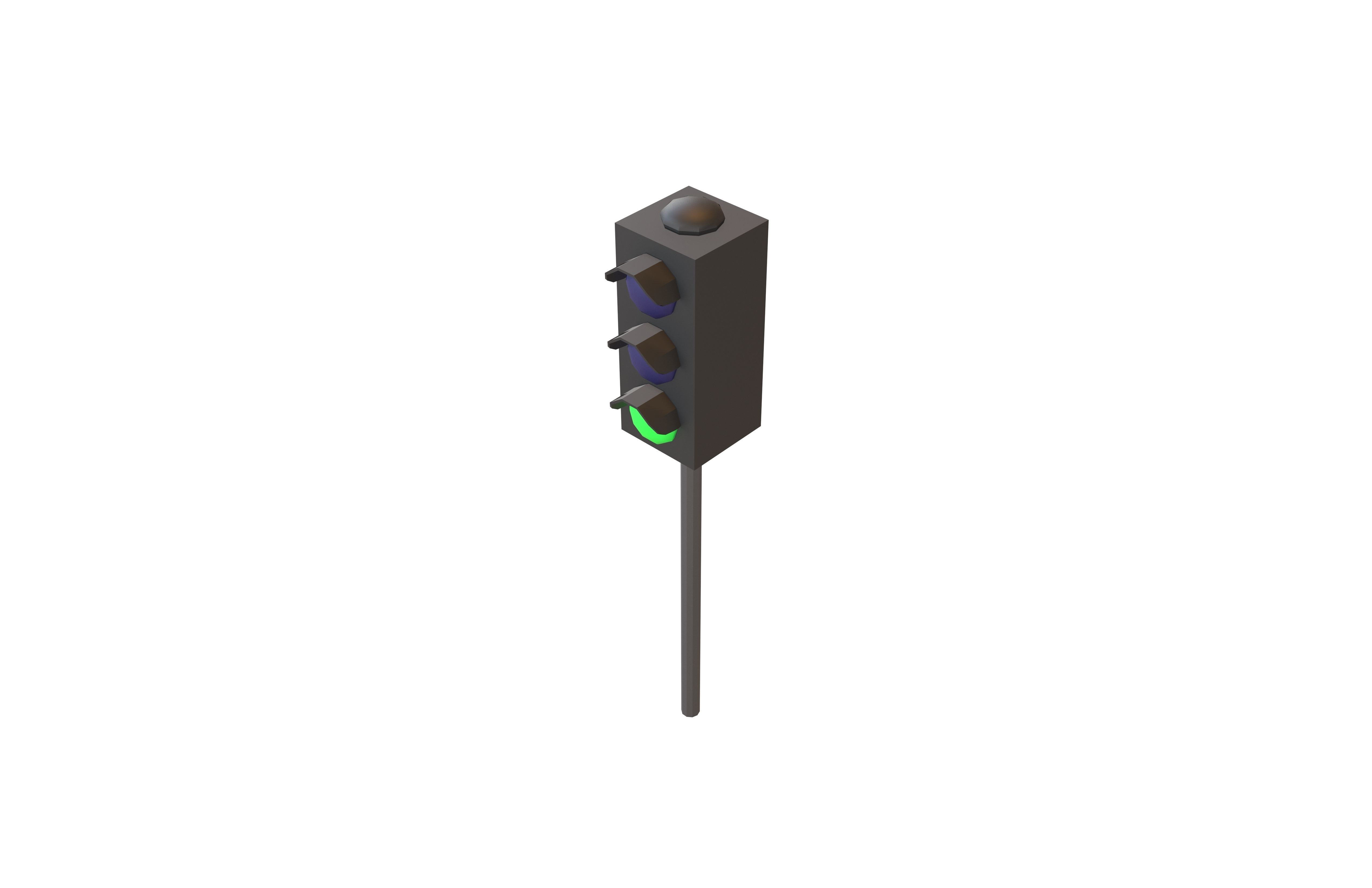 Traffic Light v1 003 Low-poly 3D model_3