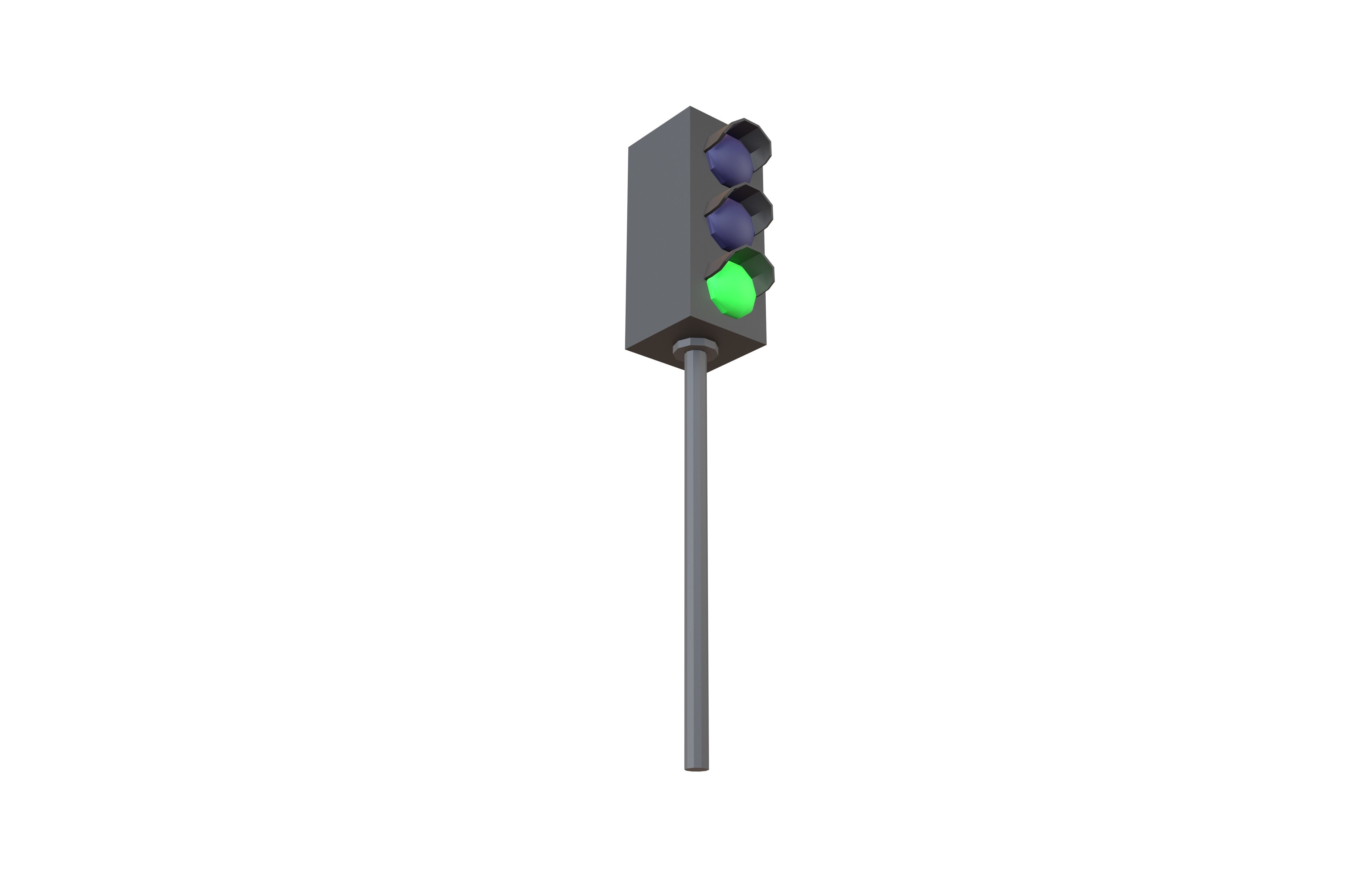 Traffic Light v1 003 Low-poly 3D model_1