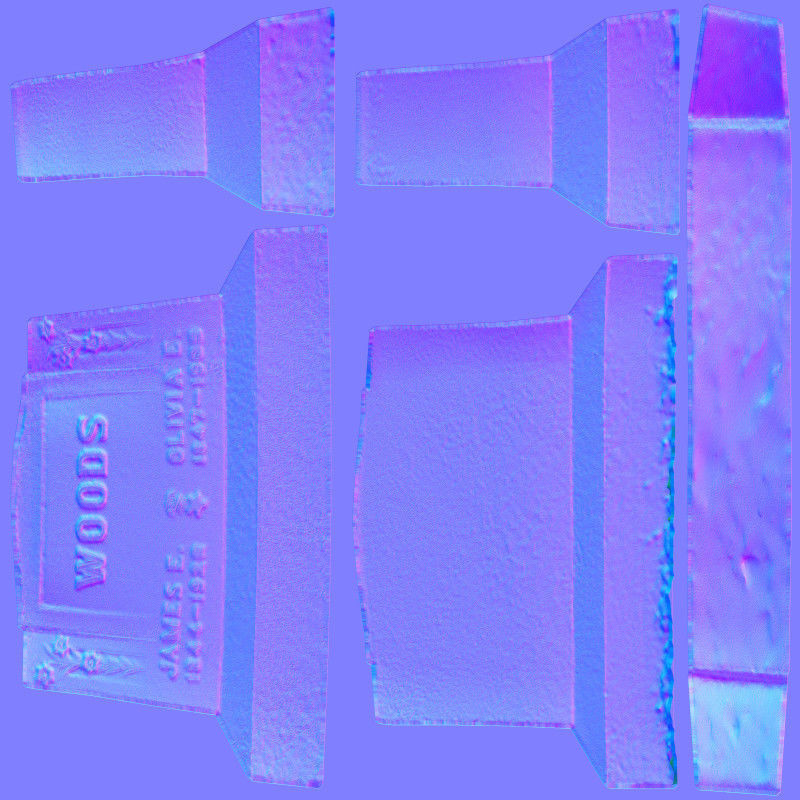 Gravestone woods tombstone Low-poly 3D model_9