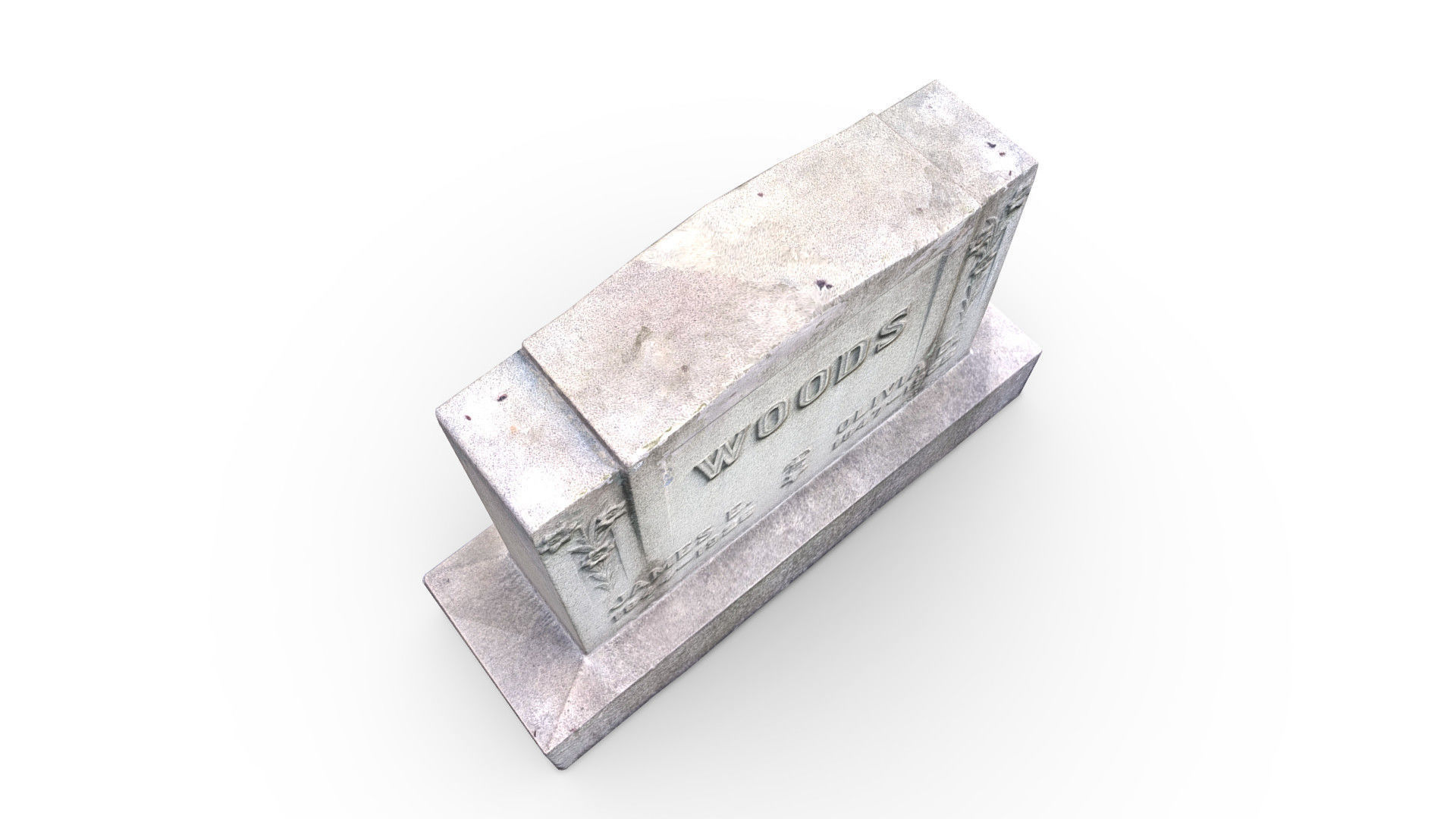 Gravestone woods tombstone Low-poly 3D model_2