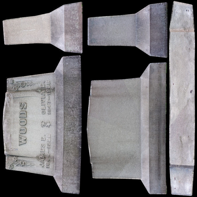 Gravestone woods tombstone Low-poly 3D model_8