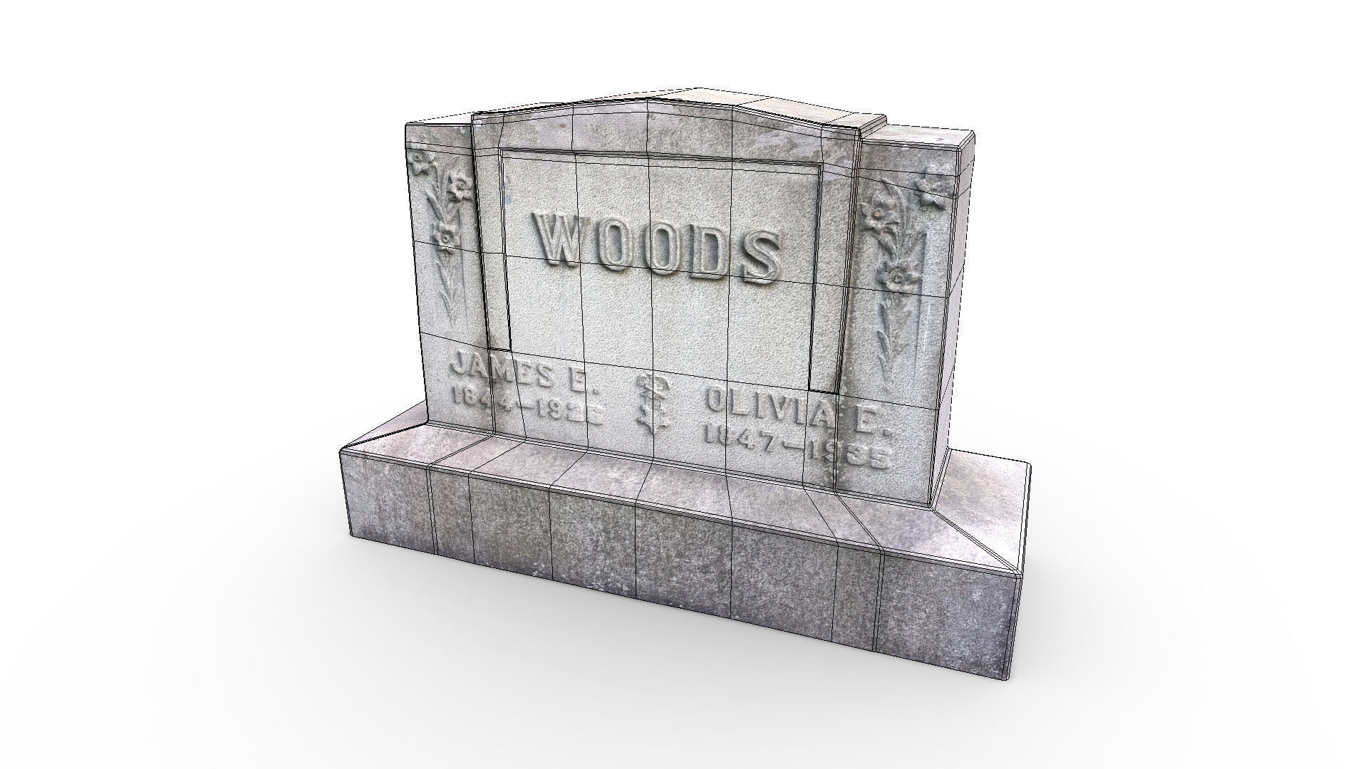 Gravestone woods tombstone Low-poly 3D model_6