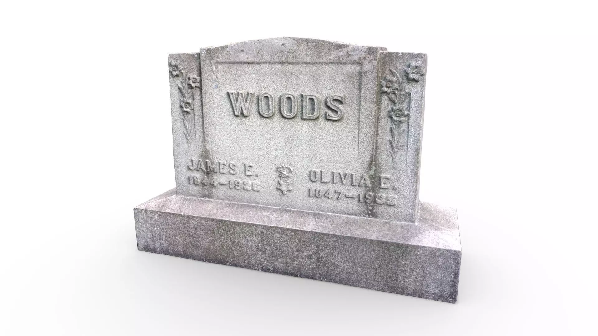 Gravestone woods tombstone Low-poly 3D model_0