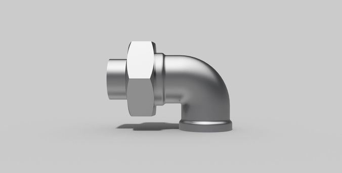 3-4 Inch BSP - Union elbow  90 degrees FxBW - Autodesk Inventor 3D model