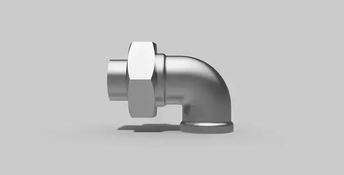 3-4 Inch BSP - Union elbow  90 degrees FxBW - Autodesk Inventor