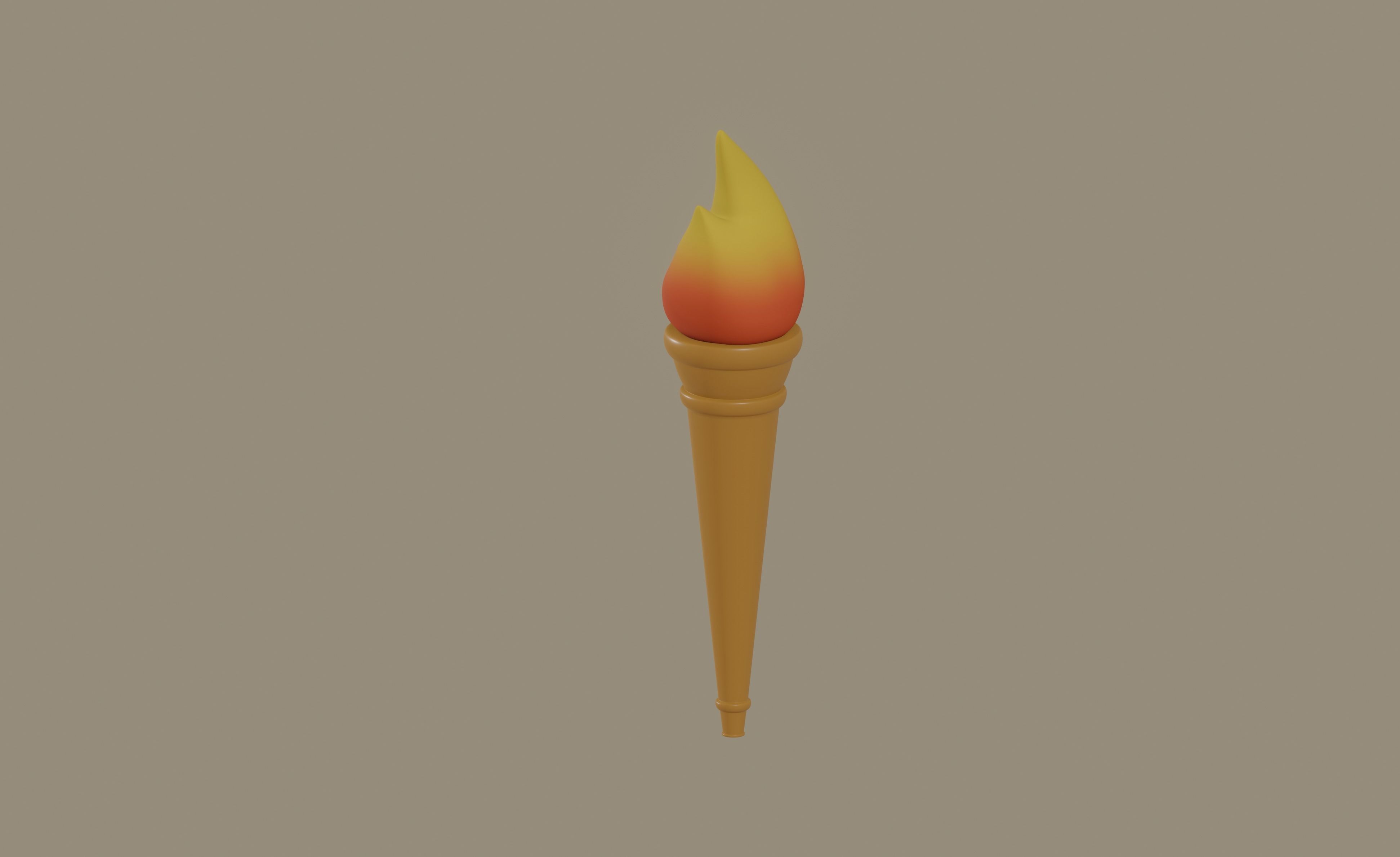 Torch fire 3D model_2
