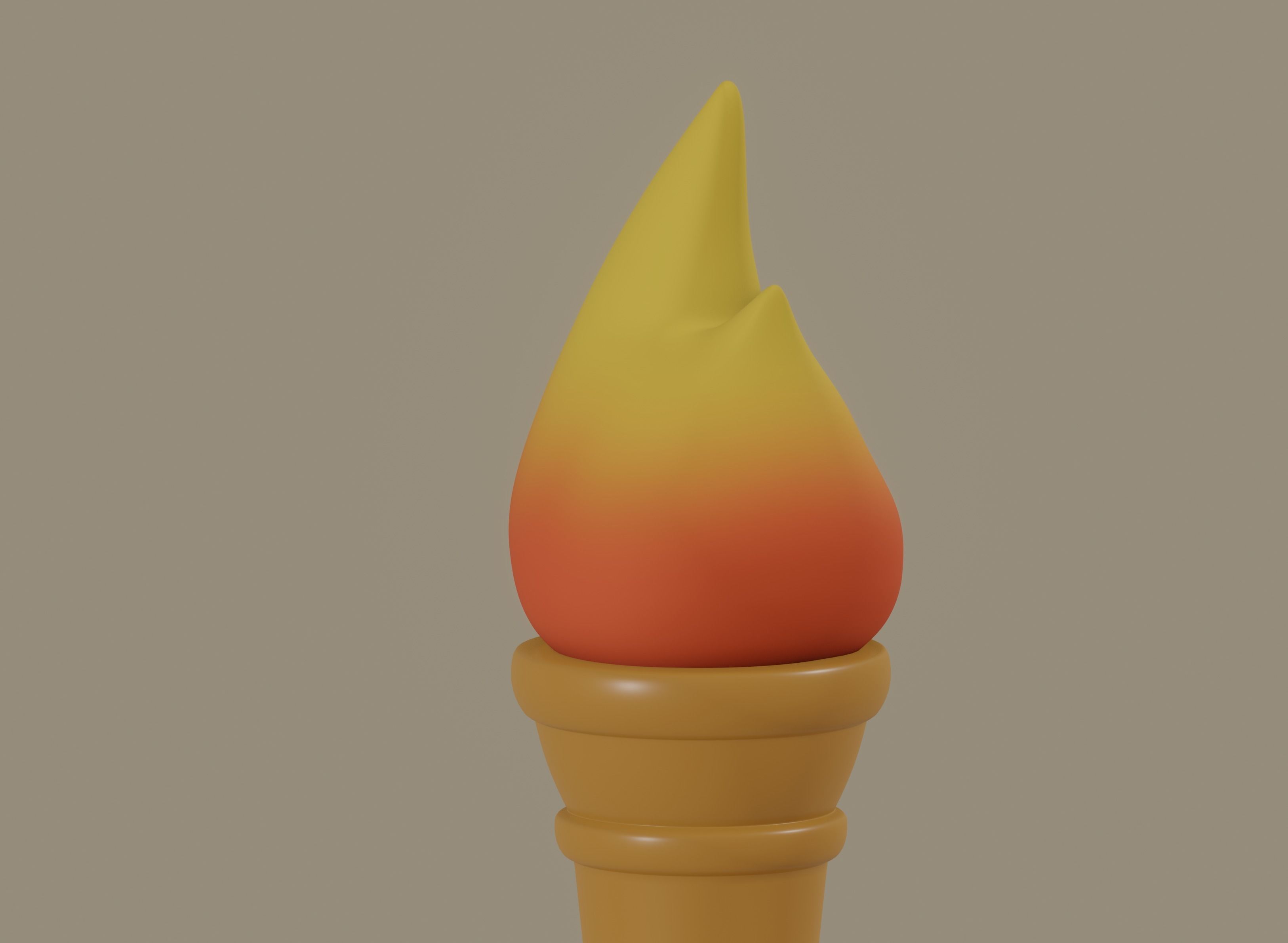 Torch fire 3D model_6