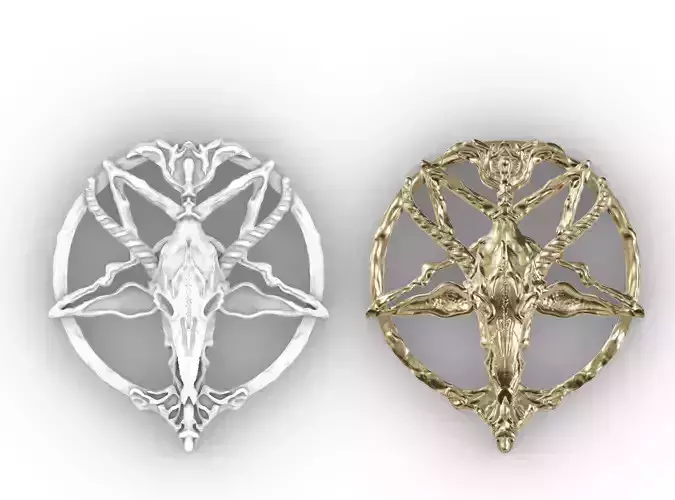 PENTAGRAM WITH SKULL 3D print model