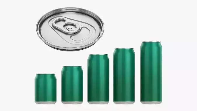 Standard beverage cans 3D Model Collection