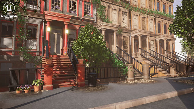 Modular Buildings Vol 1 Low-poly 3D model 4