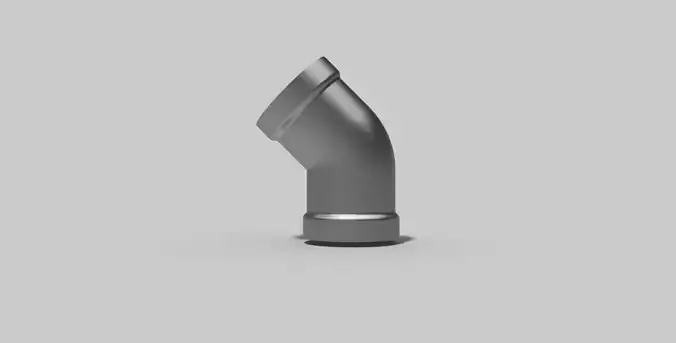 1 Inch BSP - Elbow  45 degrees F - Autodesk Inventor