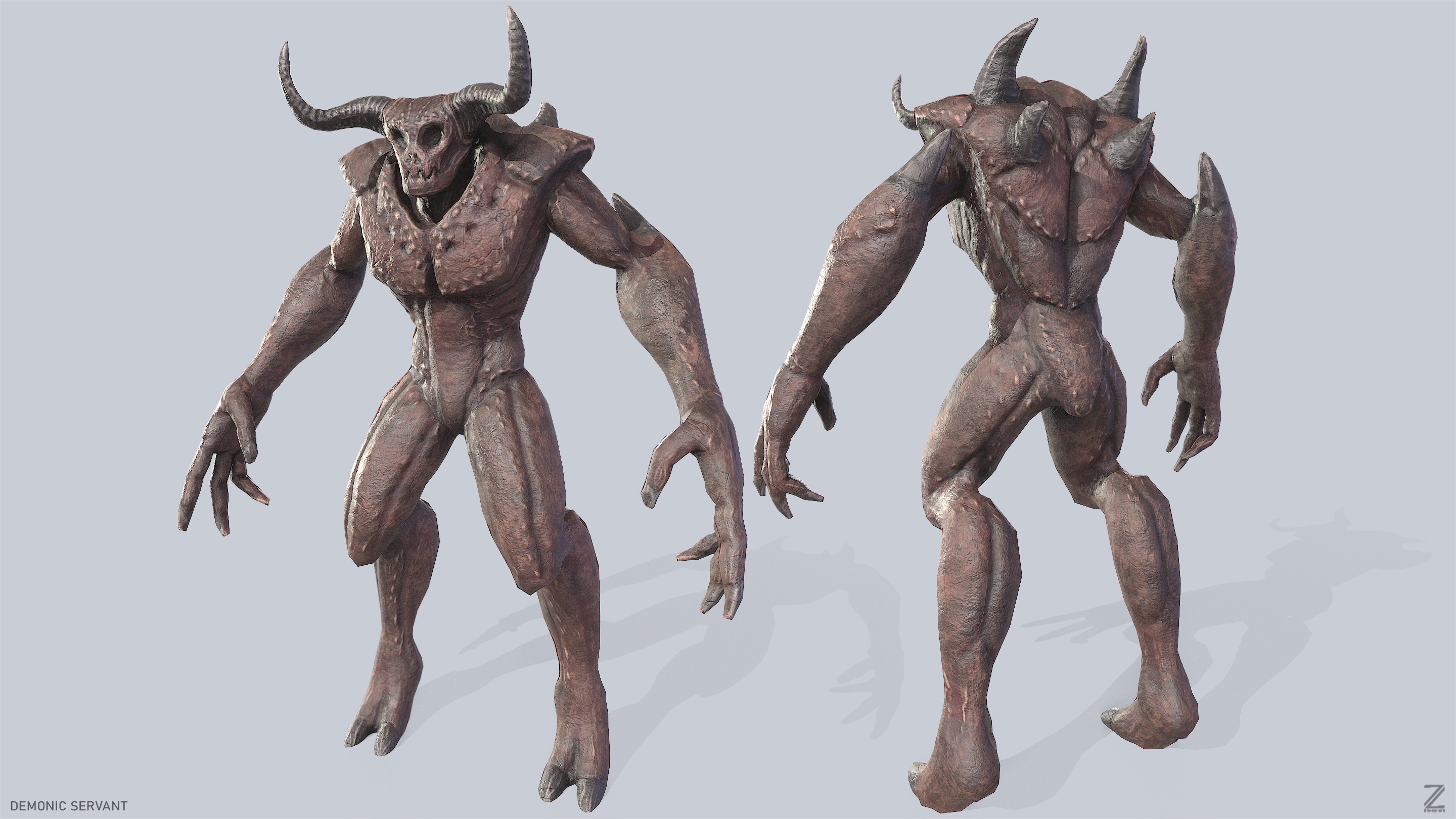 Demonic servant Low-poly 3D model_2