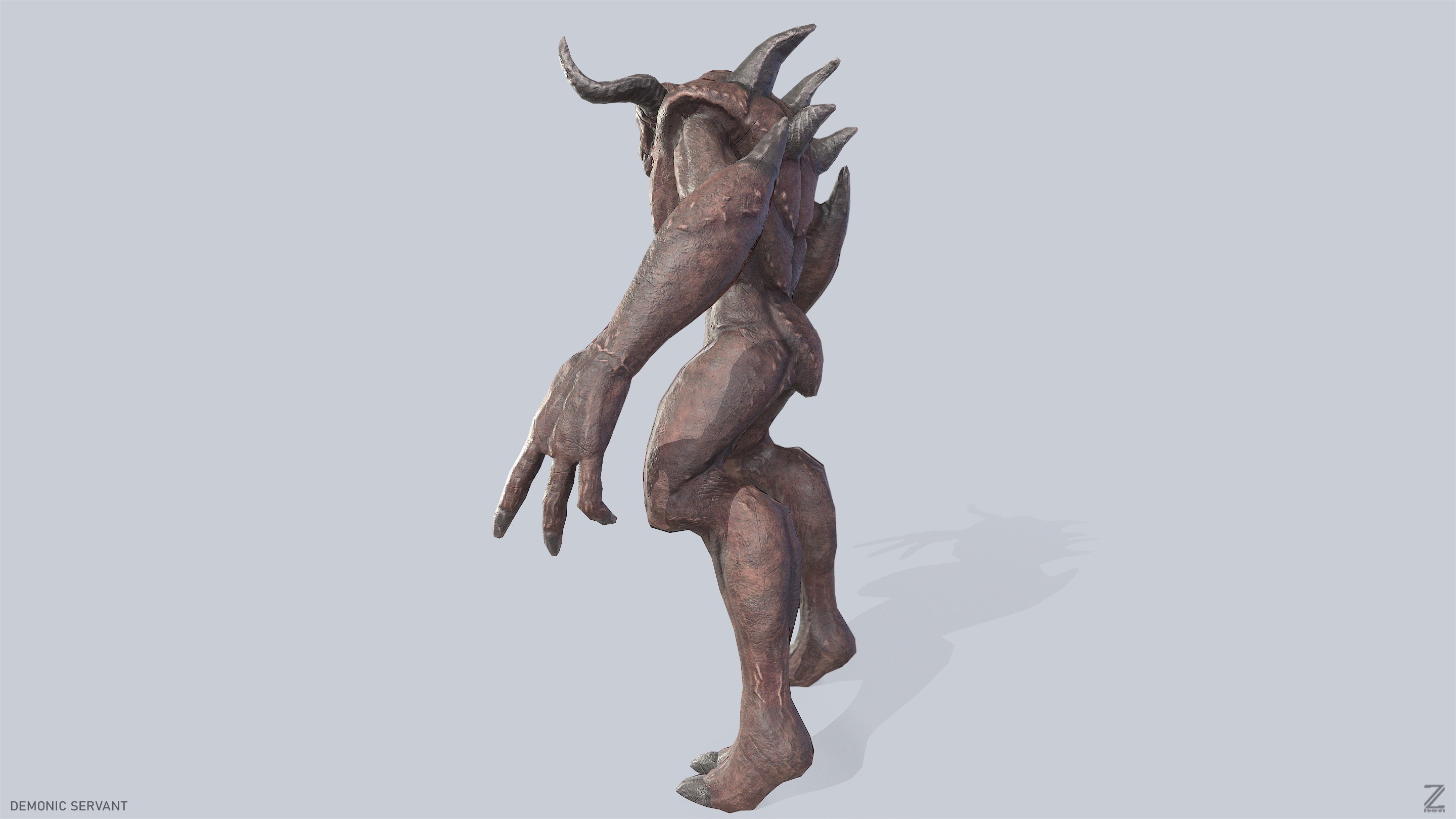 Demonic servant Low-poly 3D model_6