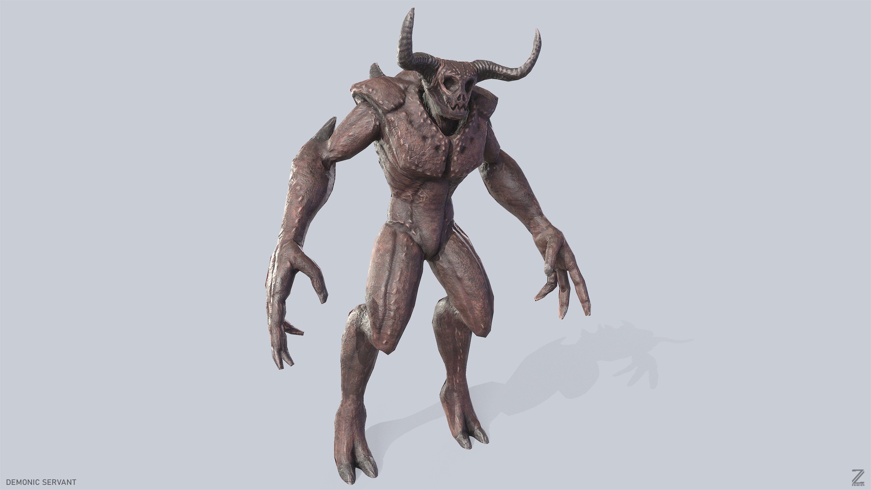 Demonic servant Low-poly 3D model_4