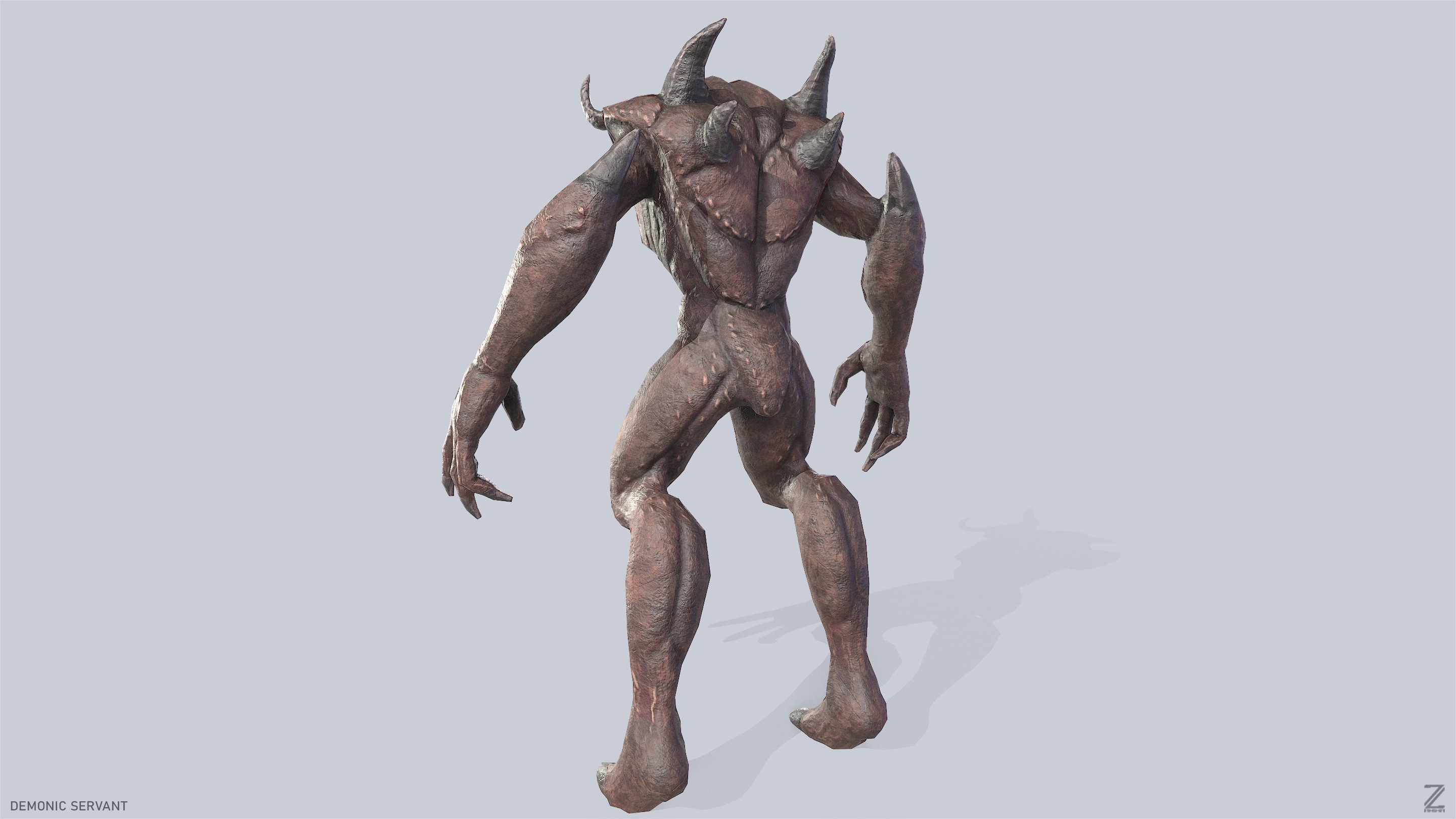 Demonic servant Low-poly 3D model_7