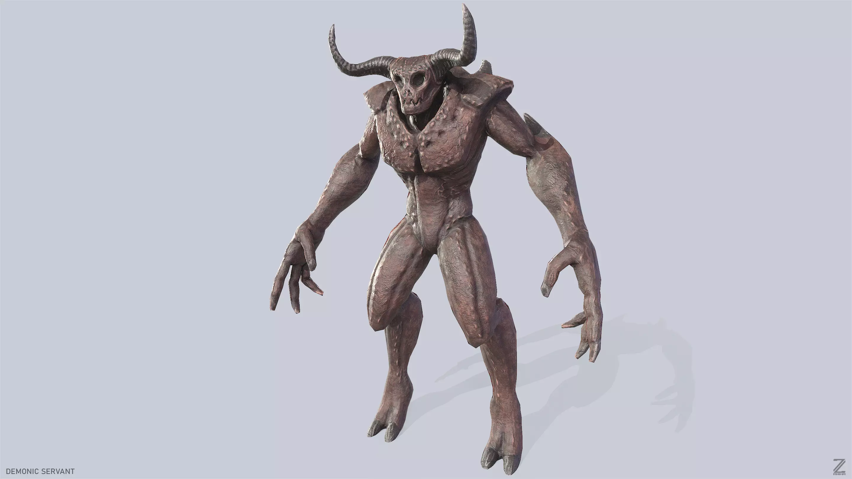 Demonic servant Low-poly 3D model_0