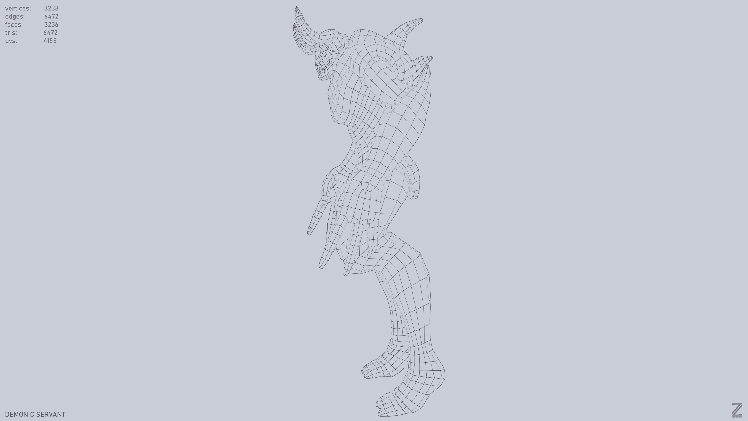 Demonic servant Low-poly 3D model_12