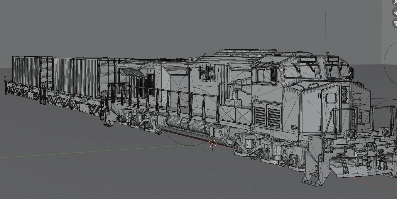 Locomotive train engine Low-poly 3D model_7
