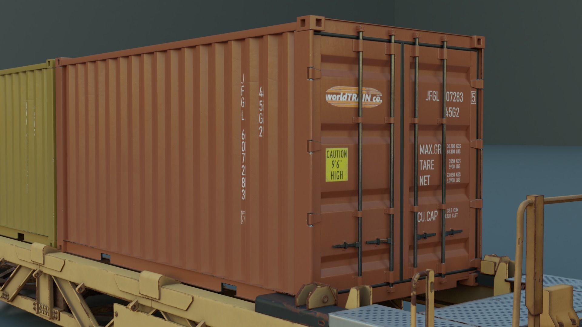 Locomotive train engine Low-poly 3D model_5