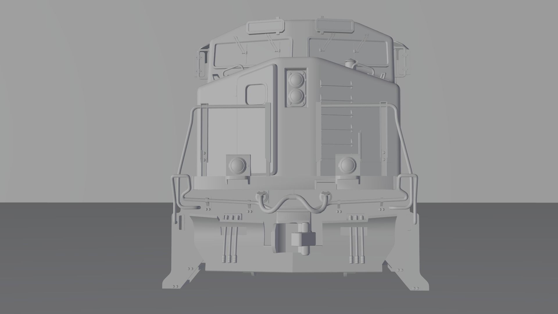 Locomotive train engine Low-poly 3D model_11