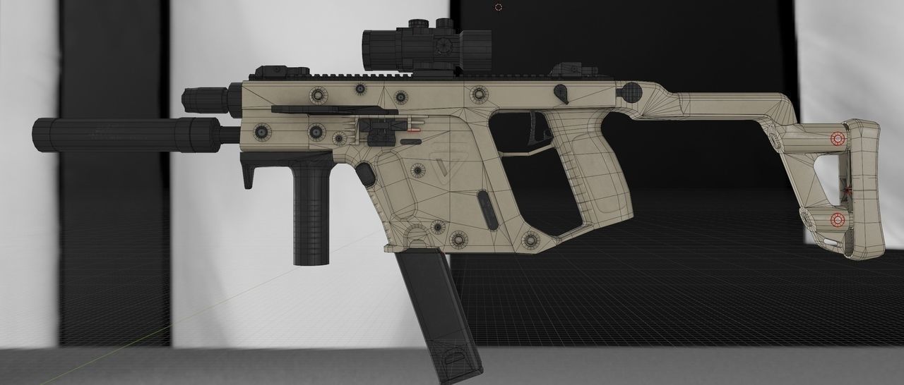 Vector kriss Low-poly 3D model_8