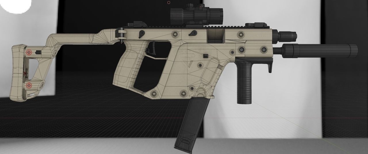 Vector kriss Low-poly 3D model_9