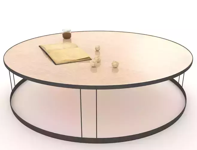 Table round coffee with book on top