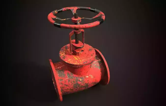 StopCock gate valve Low-poly 3D model
