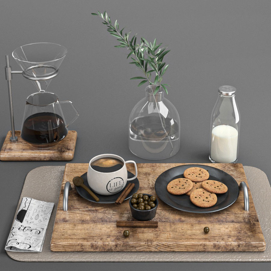 coffee set 2 3D model_2
