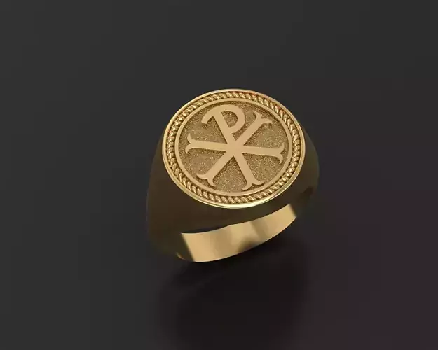 Christogram Jesus Christ monogram ring Constantines Cross