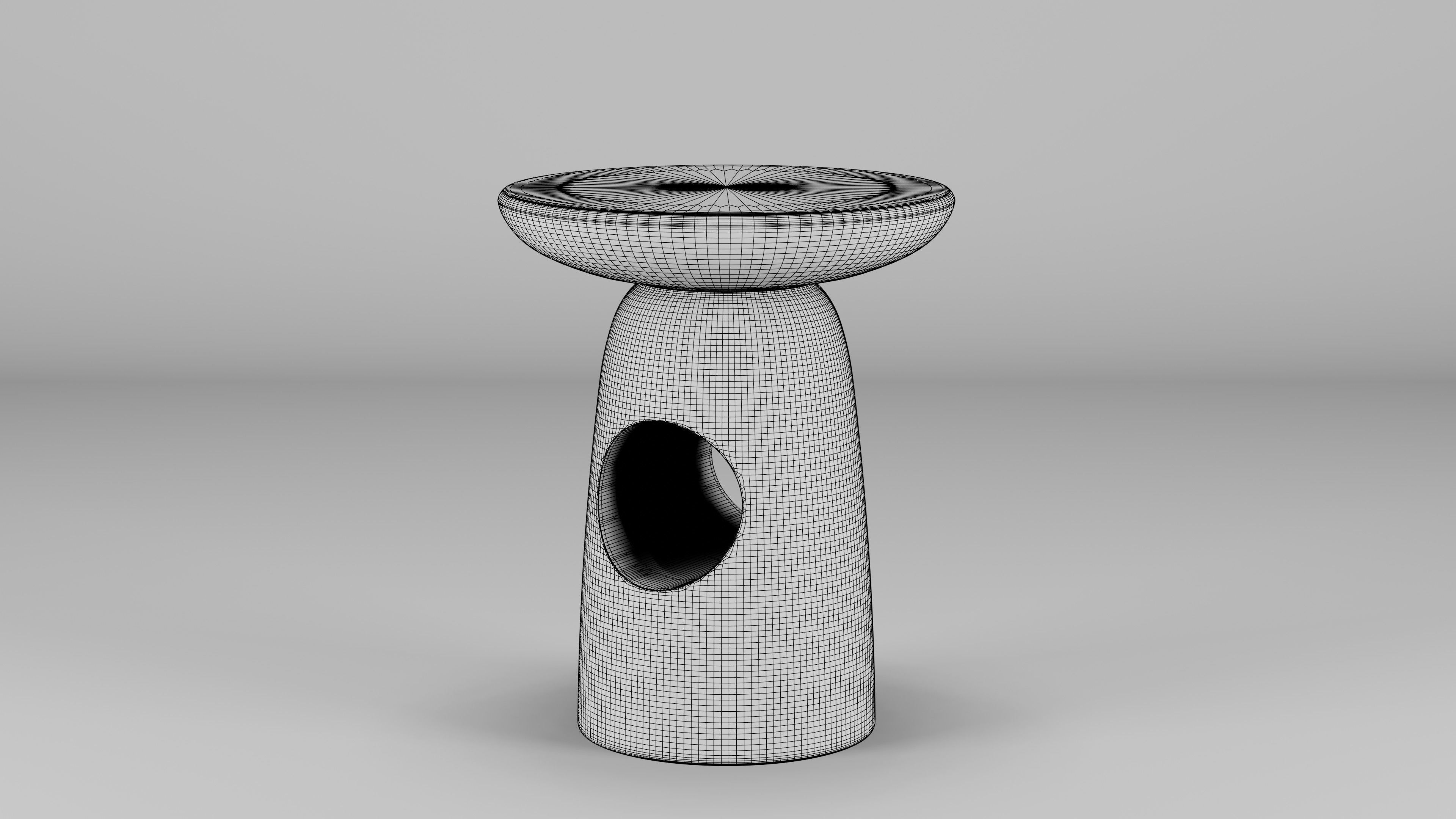 Hew Side Table Shape E 42x42x52 Low-poly 3D model_5