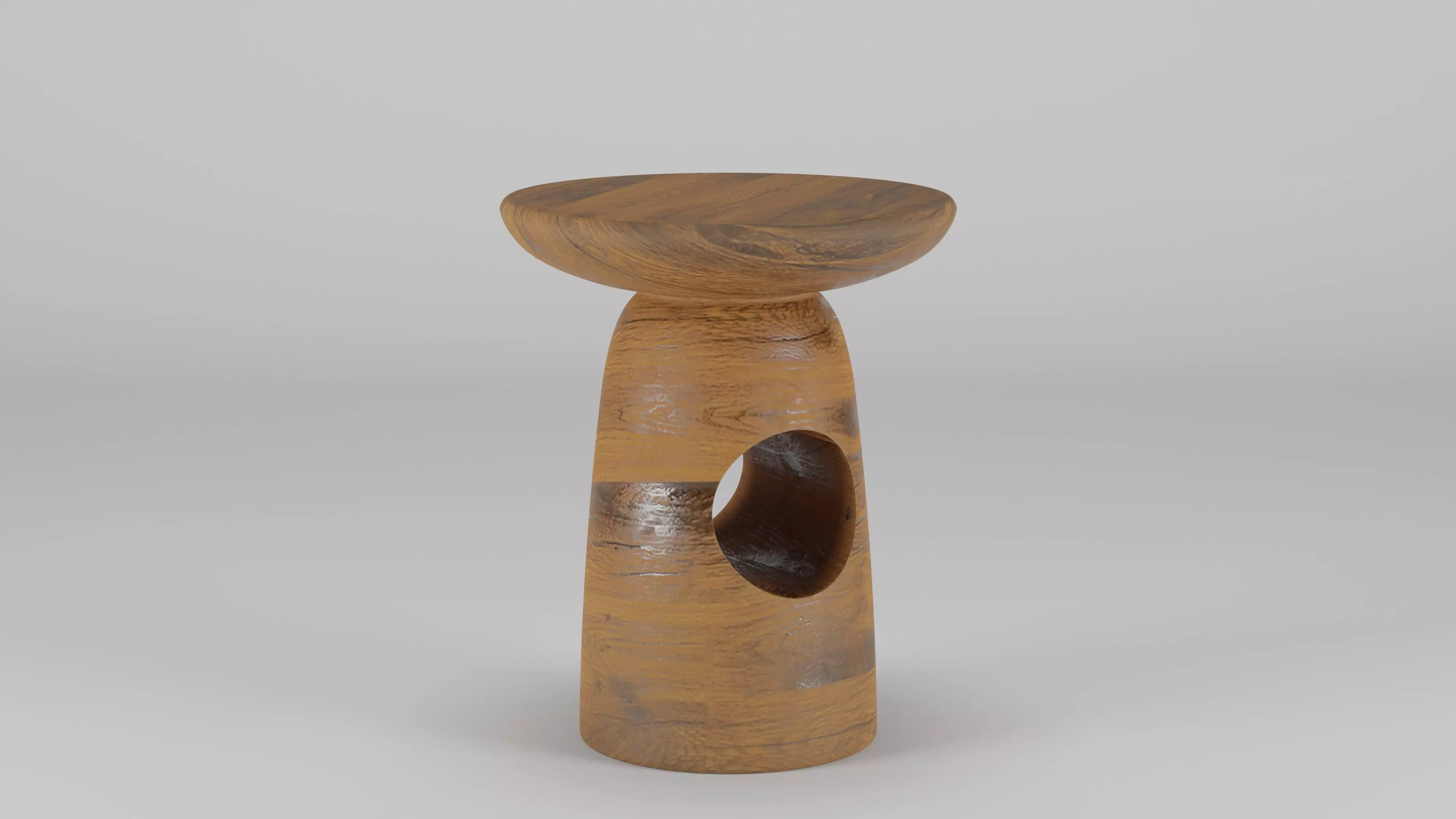 Hew Side Table Shape E 42x42x52 Low-poly 3D model_0