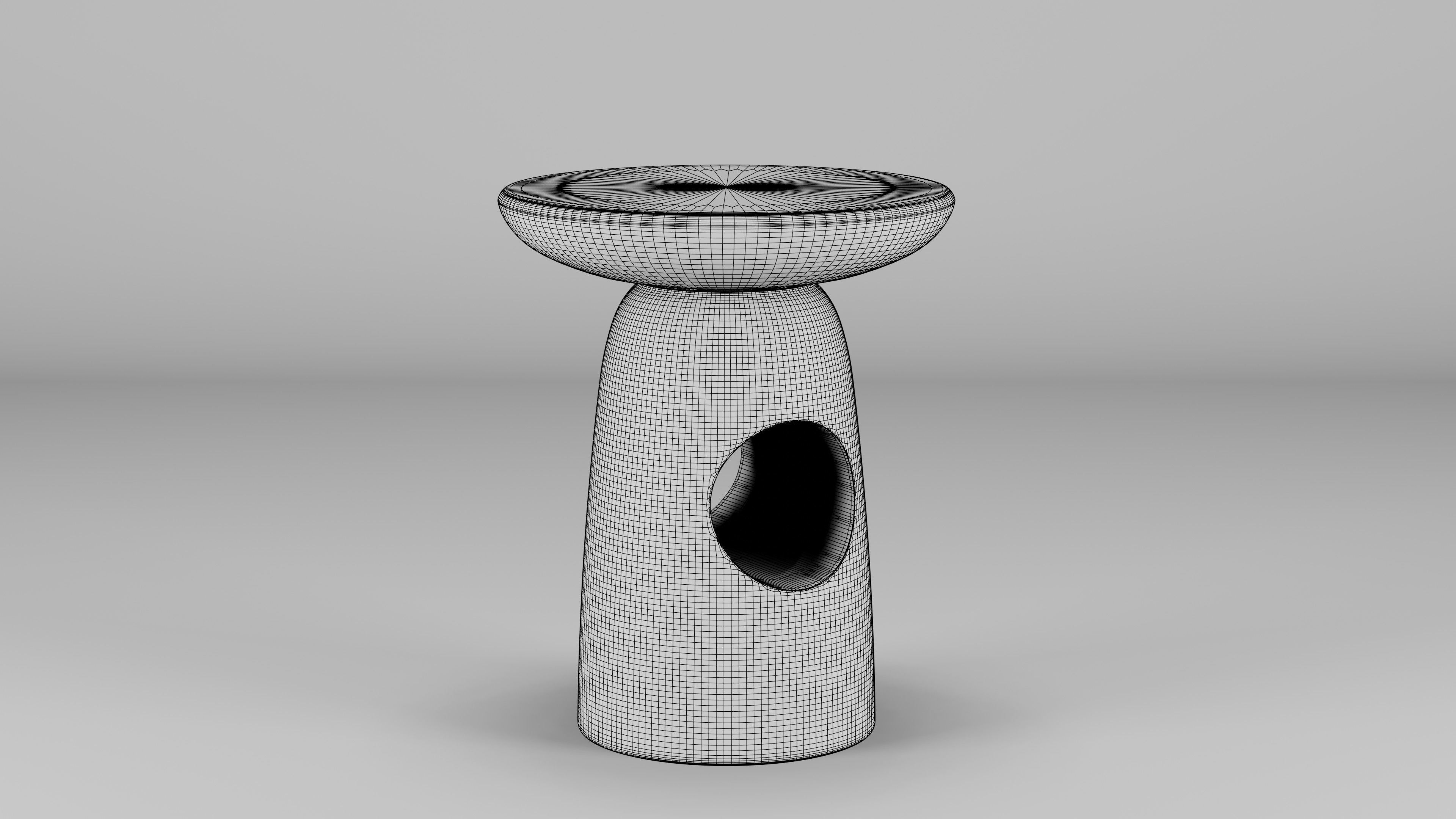 Hew Side Table Shape E 42x42x52 Low-poly 3D model_3