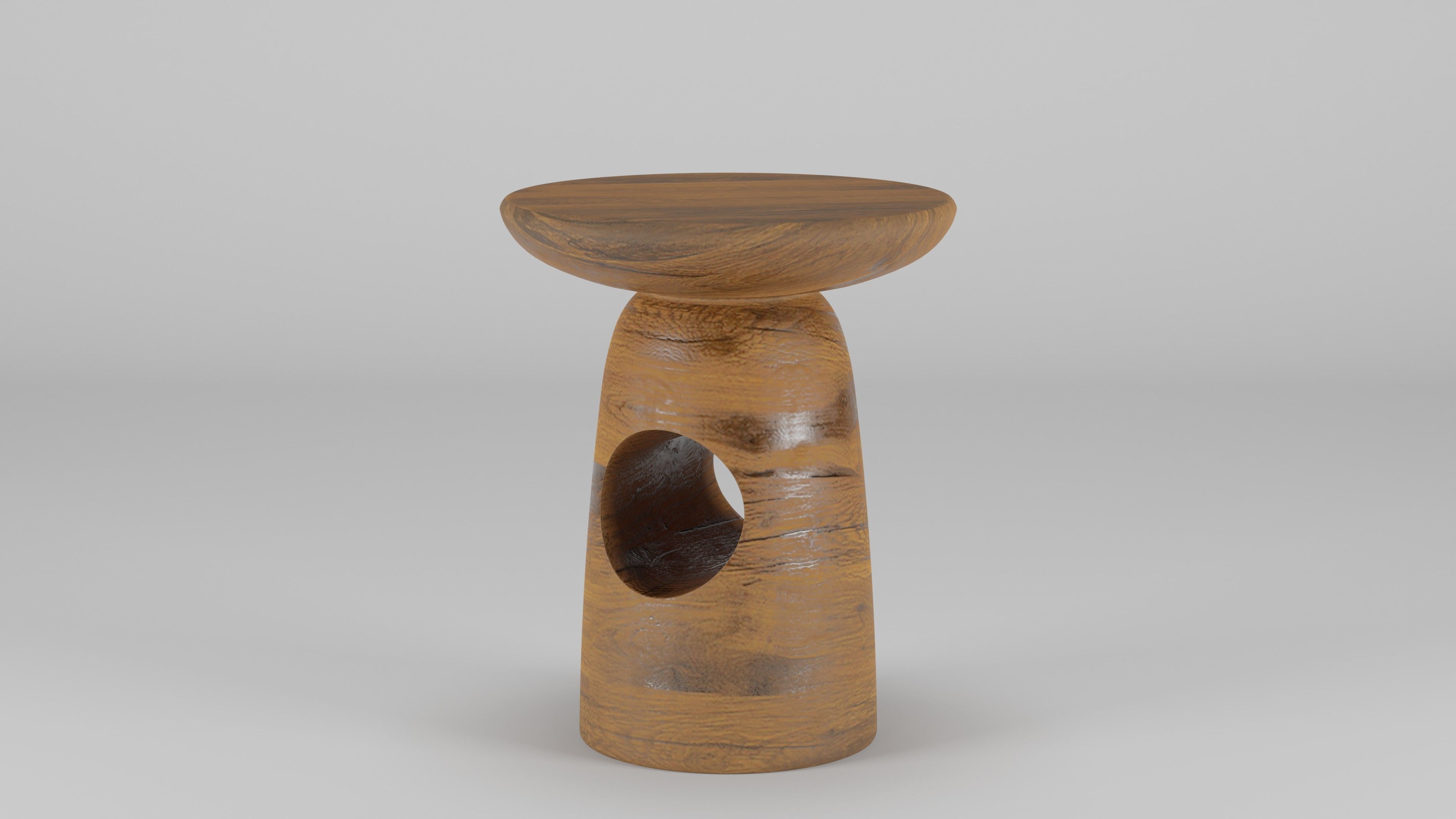 Hew Side Table Shape E 42x42x52 Low-poly 3D model_2