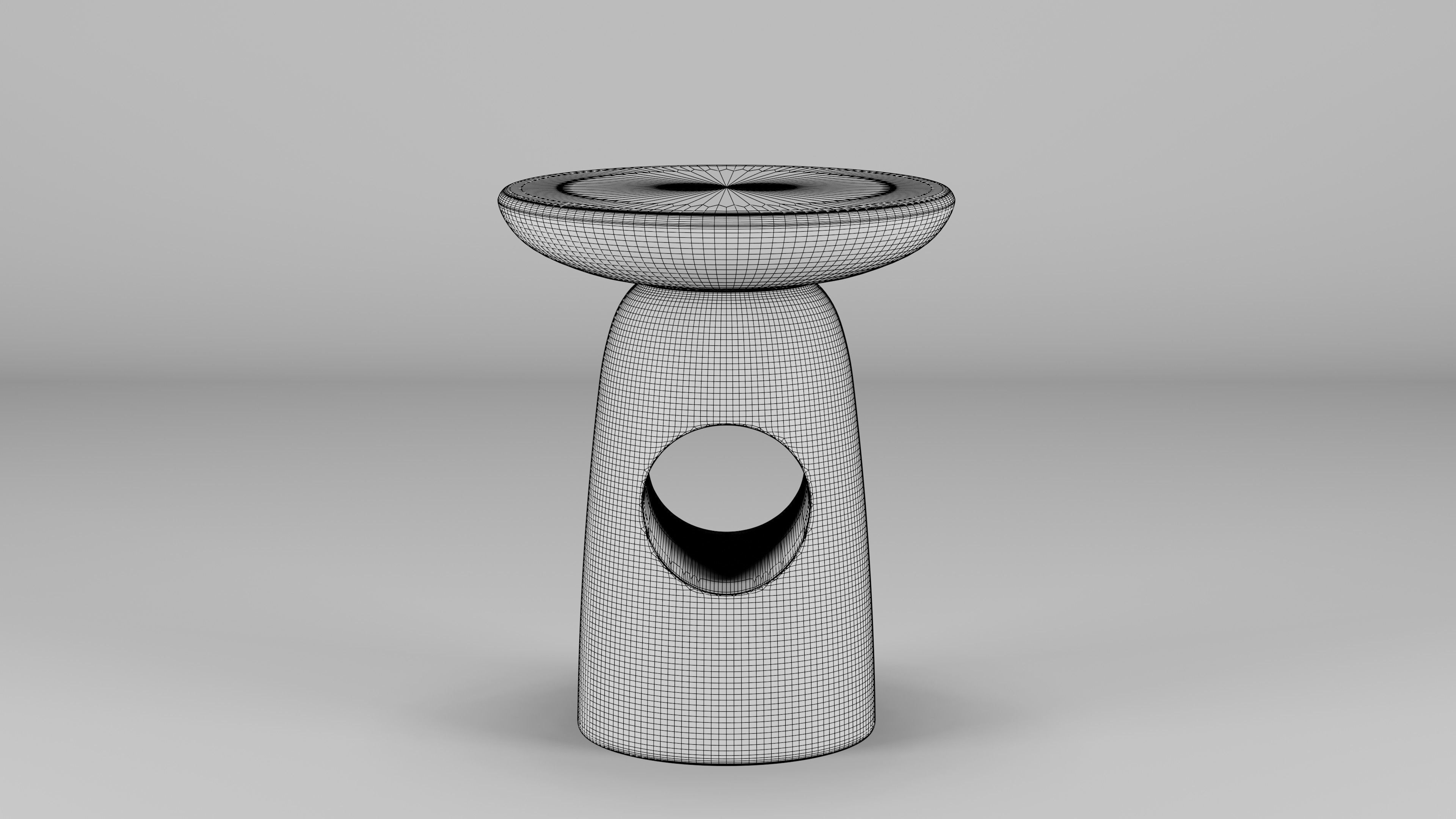 Hew Side Table Shape E 42x42x52 Low-poly 3D model_4