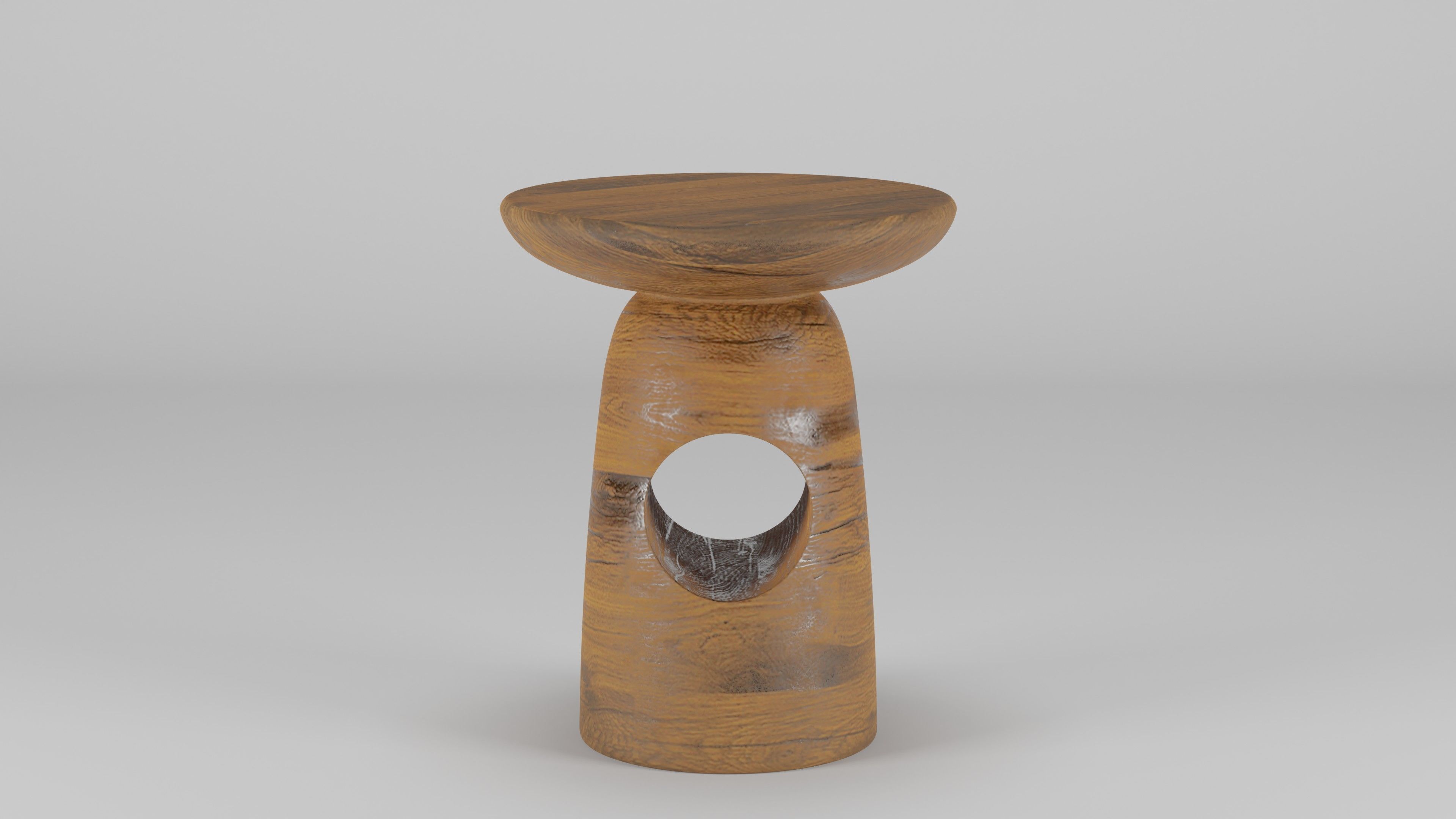 Hew Side Table Shape E 42x42x52 Low-poly 3D model_1