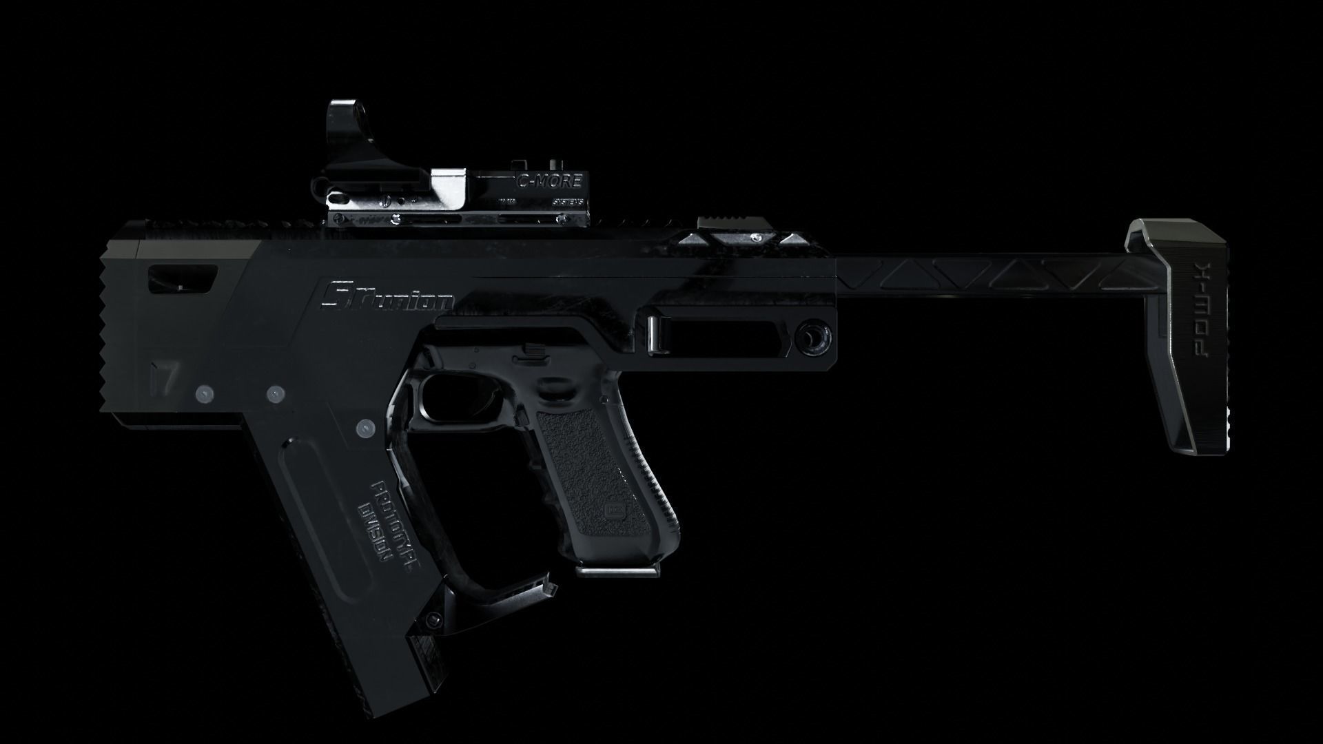 The Ultimate Glock 19 Pack and Automatic Edited Glock 19 Smg  Low-poly 3D model_8