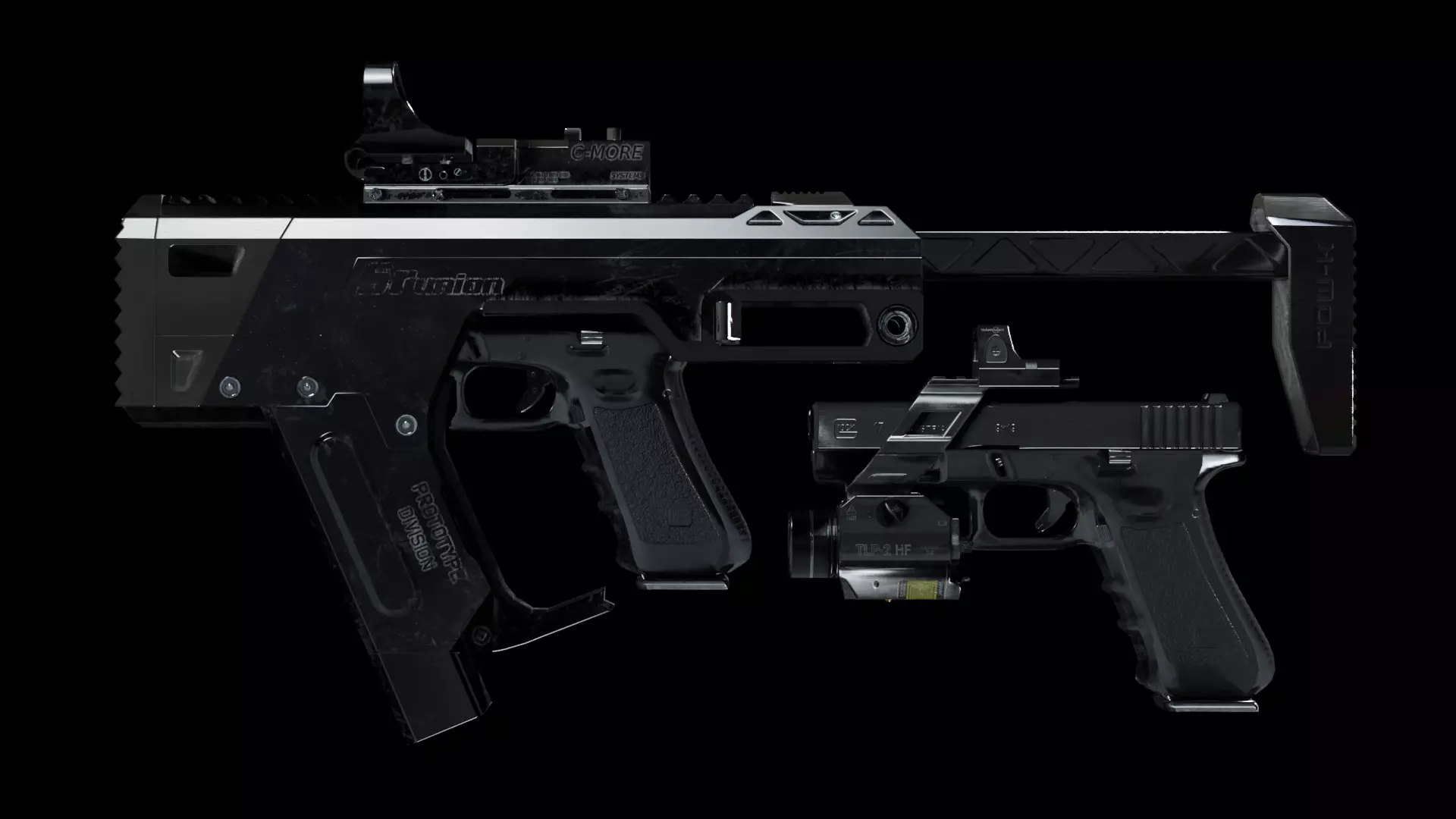 The Ultimate Glock 19 Pack and Automatic Edited Glock 19 Smg  Low-poly 3D model_0