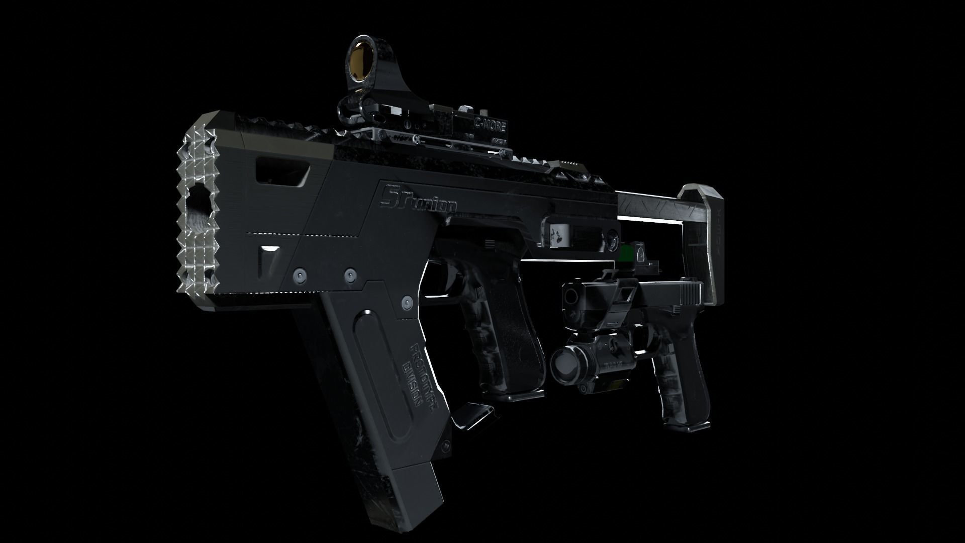 The Ultimate Glock 19 Pack and Automatic Edited Glock 19 Smg  Low-poly 3D model_6