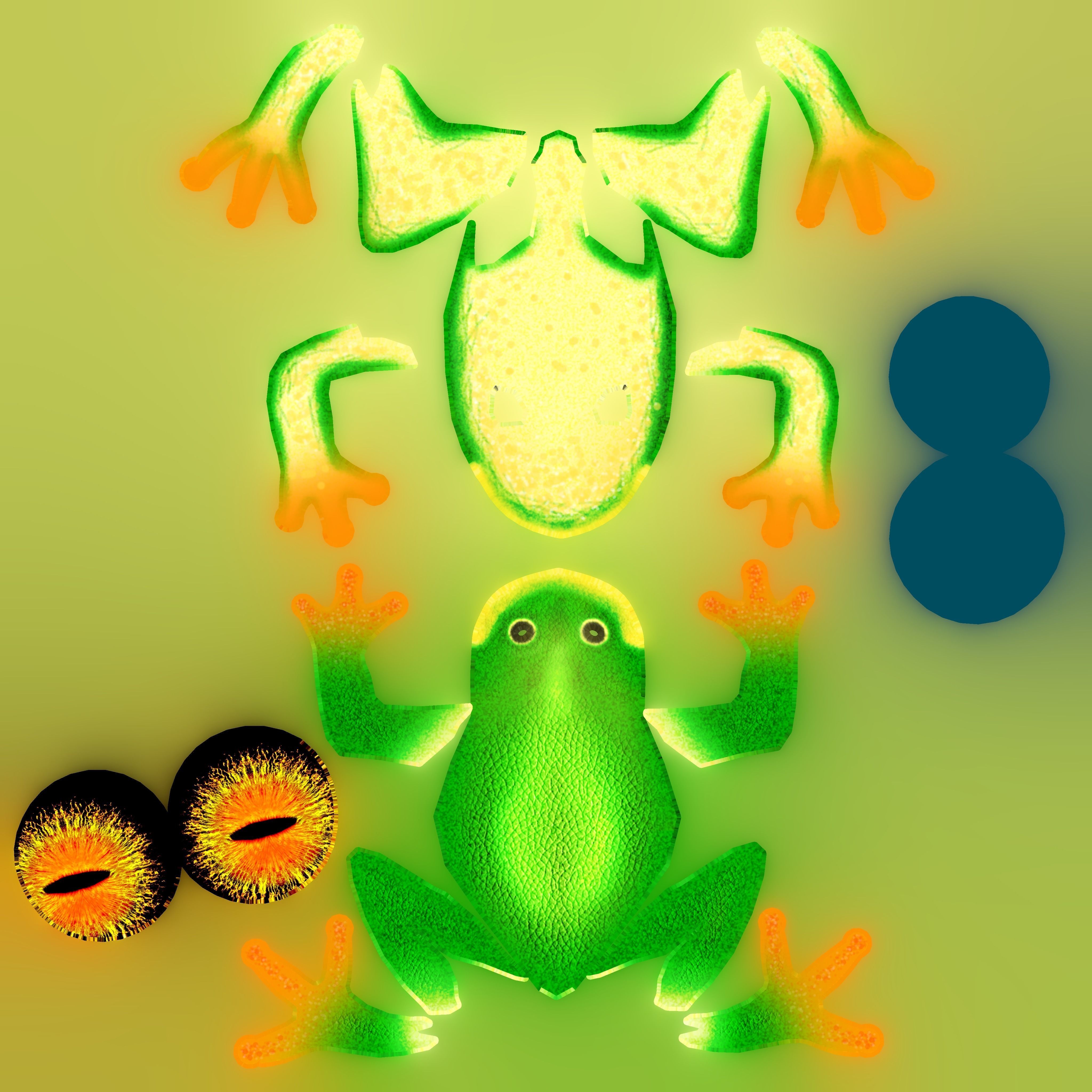 Tree frog Low-poly 3D model_4