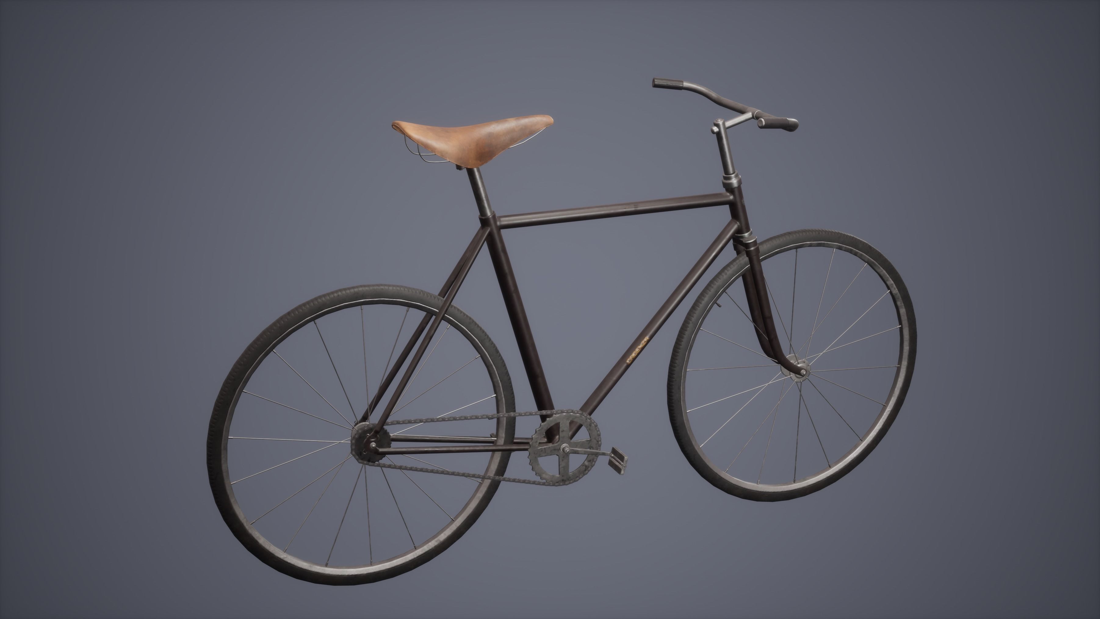 Bicycle Set Low Poly Game Ready vintage Low-poly 3D model_2
