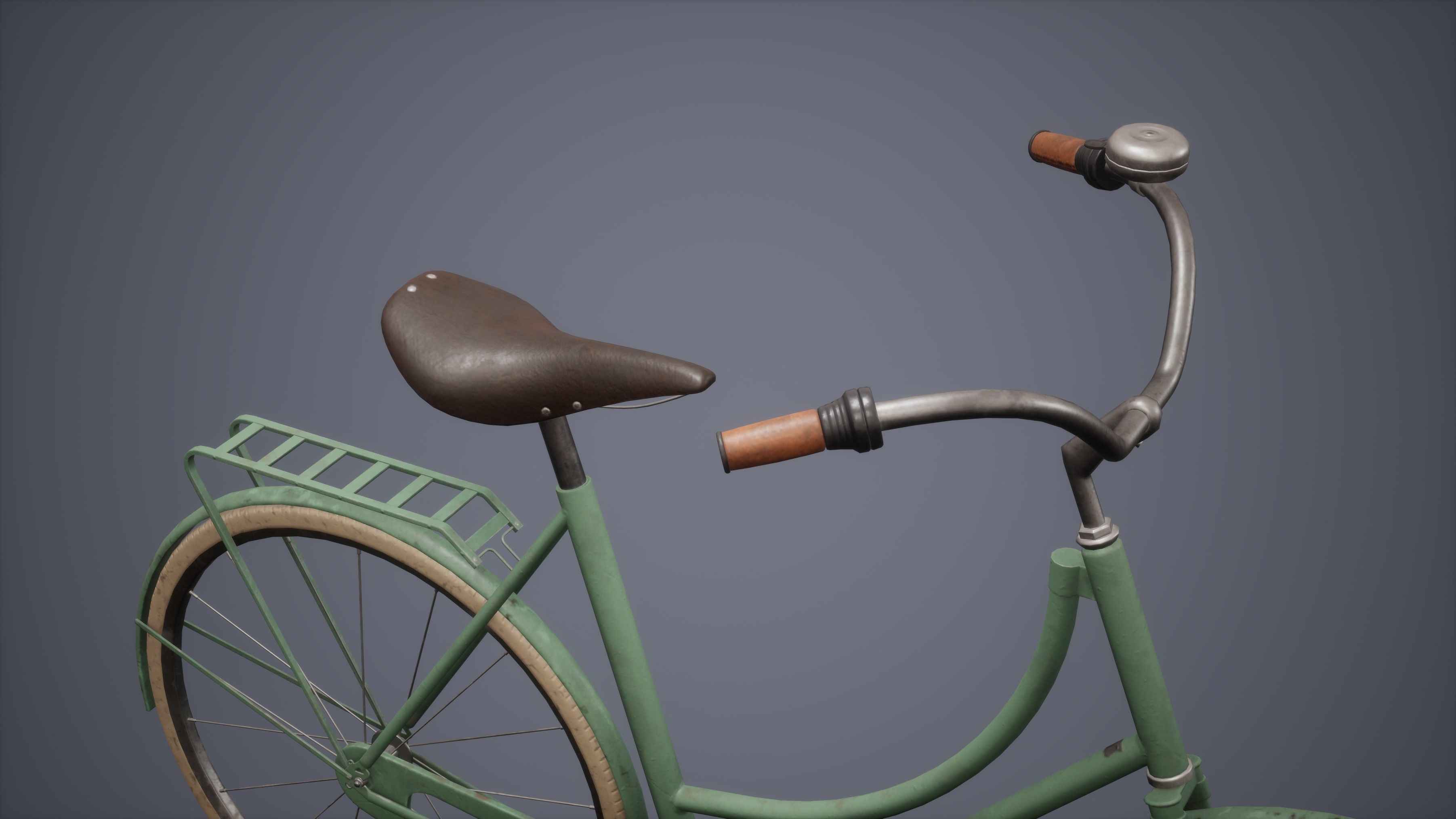 Bicycle Set Low Poly Game Ready vintage Low-poly 3D model_4