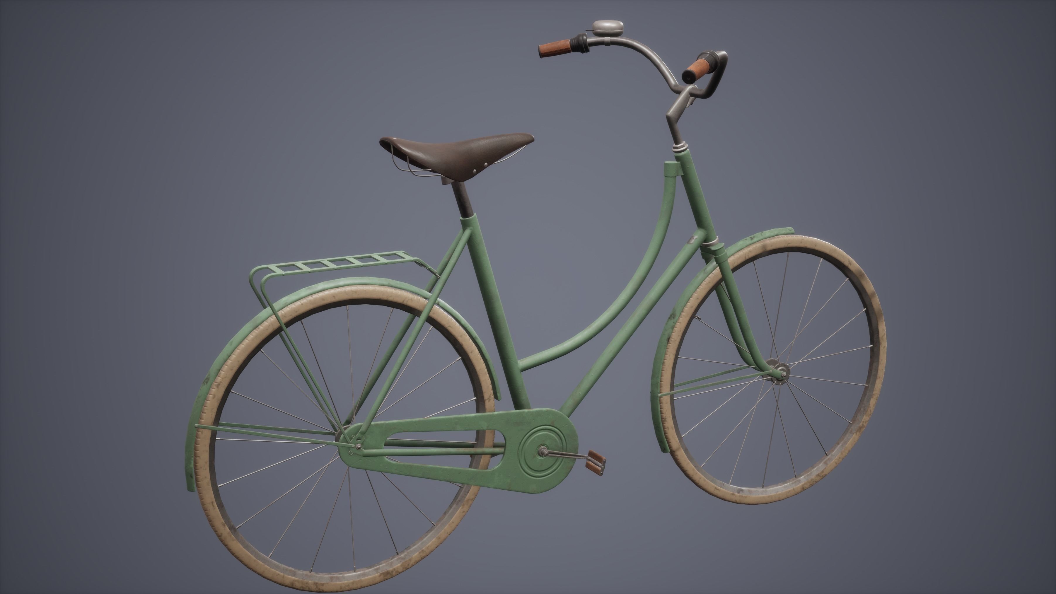 Bicycle Set Low Poly Game Ready vintage Low-poly 3D model_3