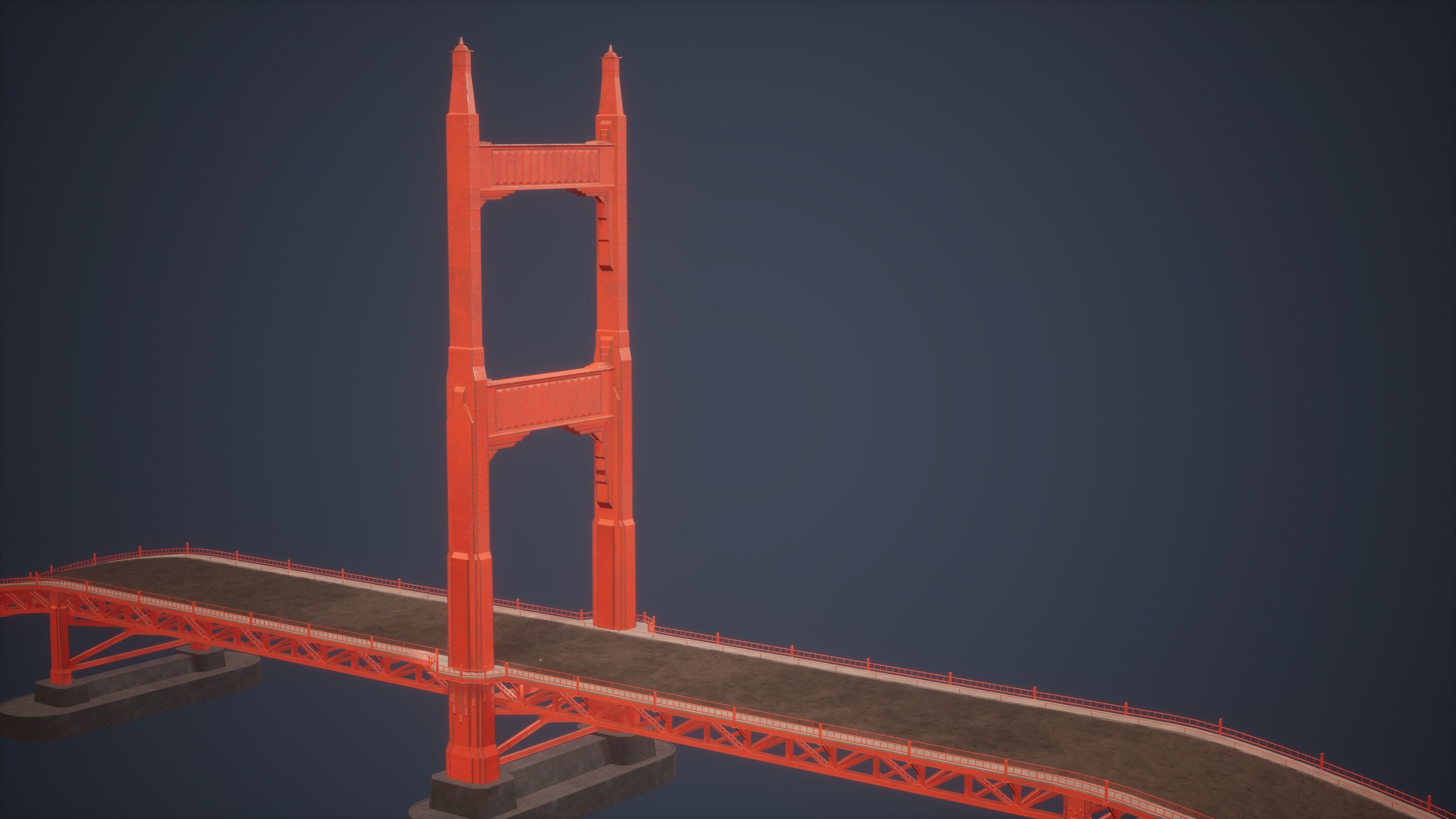 Modular Bridge Low Poly Game Ready Low-poly 3D model_2