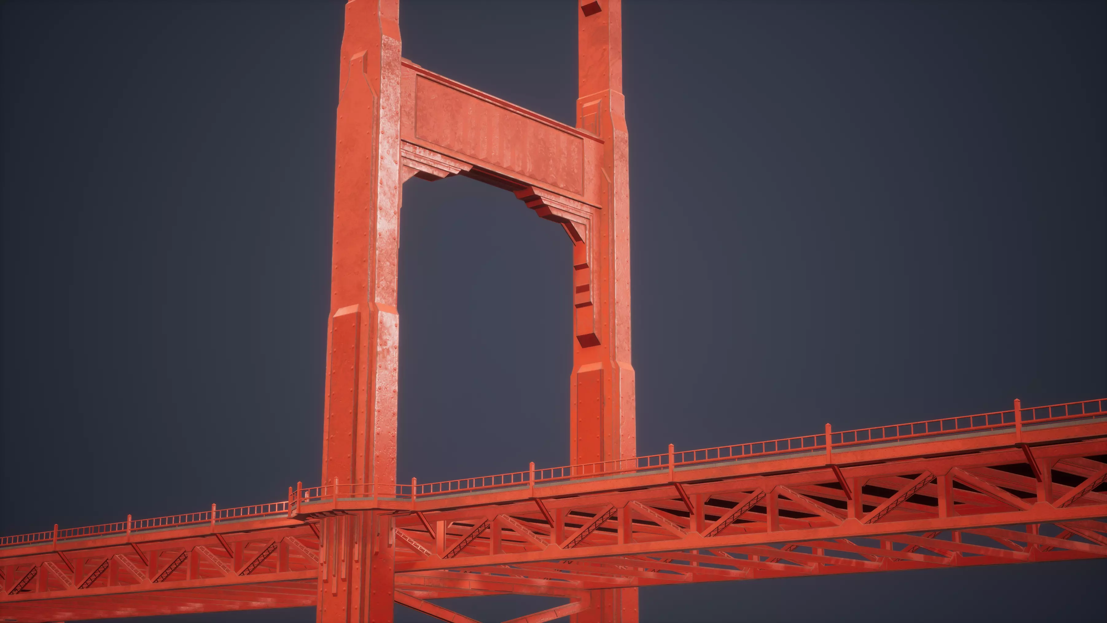 Modular Bridge Low Poly Game Ready Low-poly 3D model_0