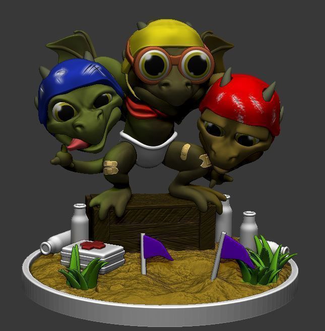 Baby Ghidorah learning to fly  3D model_1