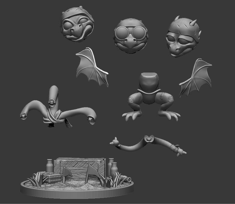 Baby Ghidorah learning to fly  3D model_3