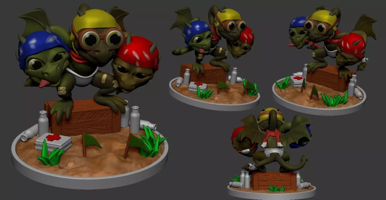 Baby Ghidorah learning to fly  3D model_0