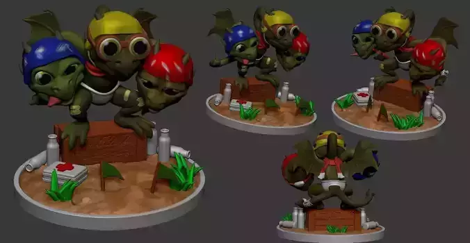 Baby Ghidorah learning to fly 